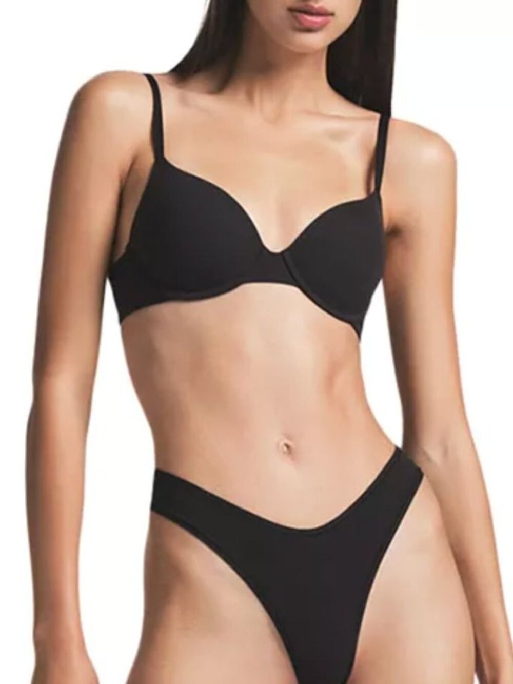 NWT Skims Fits Everybody T Shirt Bra Black Underwire Size 34C $54 [jb]
